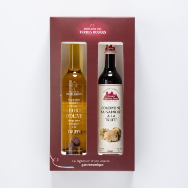 Domaine des Terres Rouges Coffret Huile d'Olive et Vinaigre Balsamique à la Truffe - 100ml